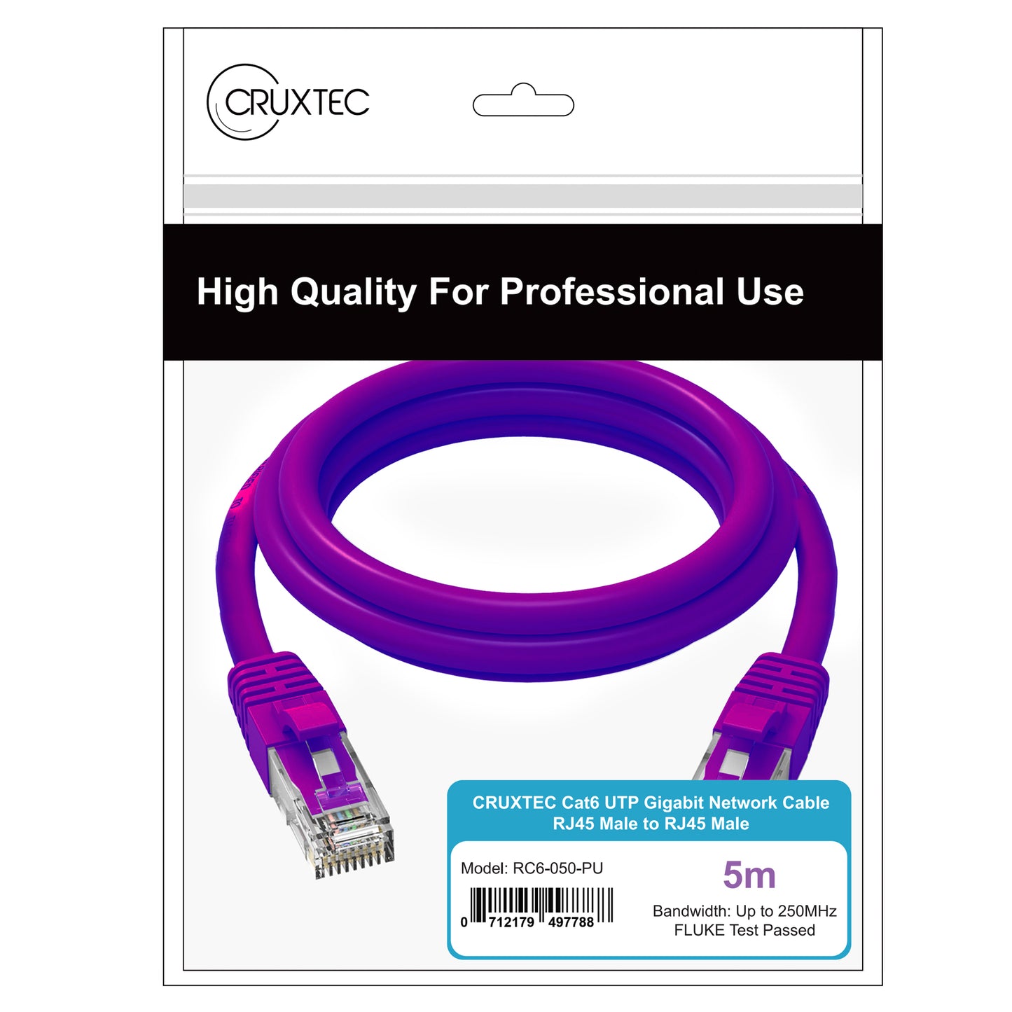 Cruxtec Cat6 Ethernet Cable Purple