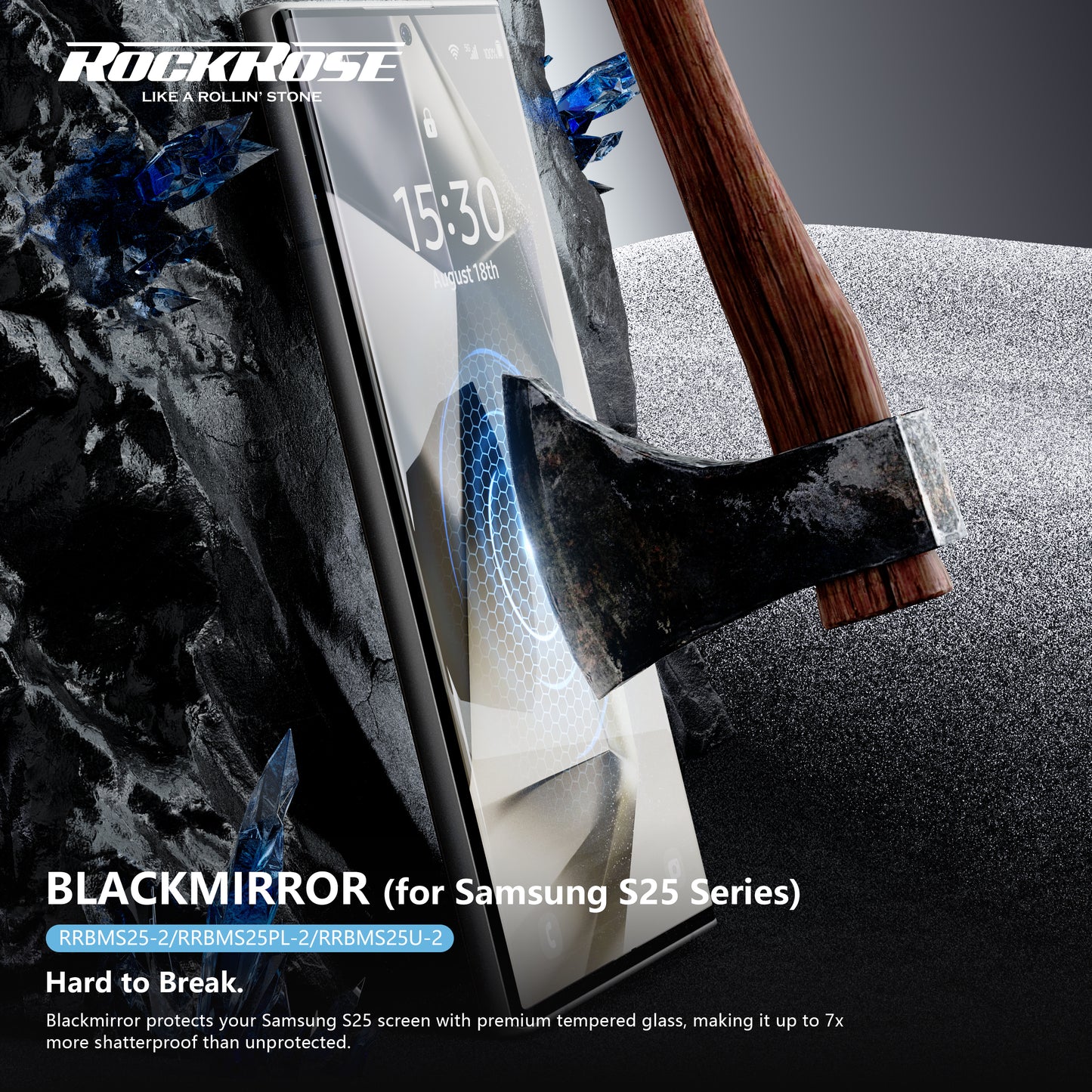 Rockrose Blackmirror Samsung S25 2 Pack Premium Tempered Glass Screen Protector with Dust-free Easy DIY Installation kit - product image 5