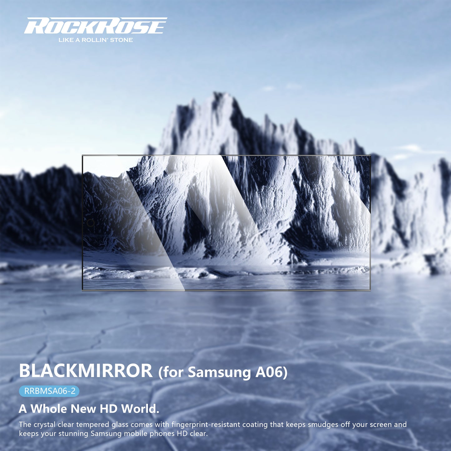 Rockrose Blackmirror Samsung A06  2 Pack Premium Tempered Glass Screen Protector