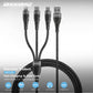 Rockrose Hercules Trident 100CM 3A Max 3-In-1 Fast Charging Cable