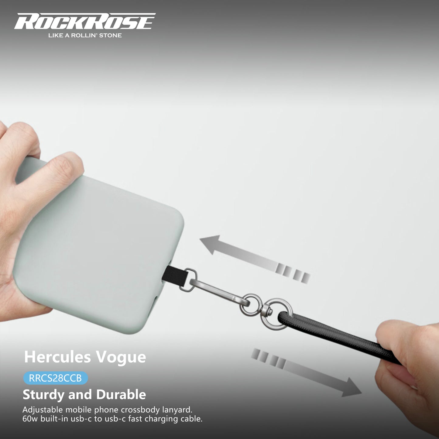 Rockrose Hercules Vogue 160CM Mobile Phone Adjustable Crossbody Lanyard