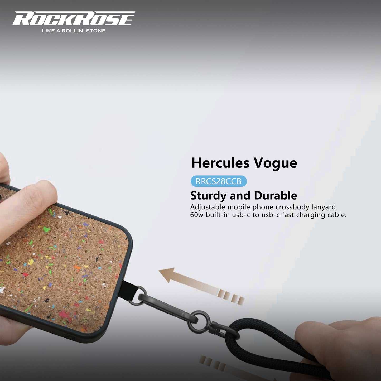 Rockrose Hercules Vogue 160CM Mobile Phone Adjustable Crossbody Lanyard