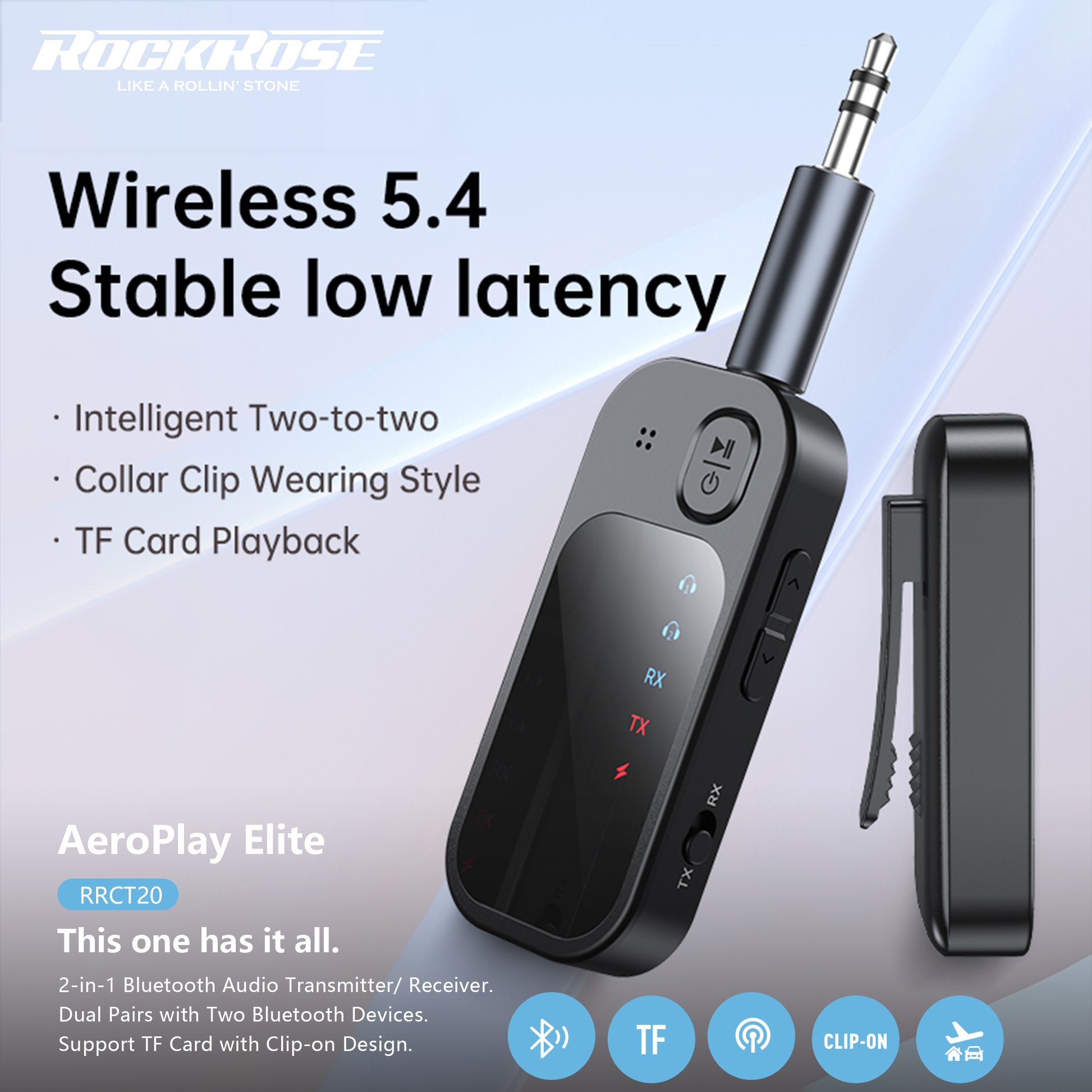 Rockrose AeroPlay Elite 2-in-1 Bluetooth Audio Transmitter/ Receiver - product image 5