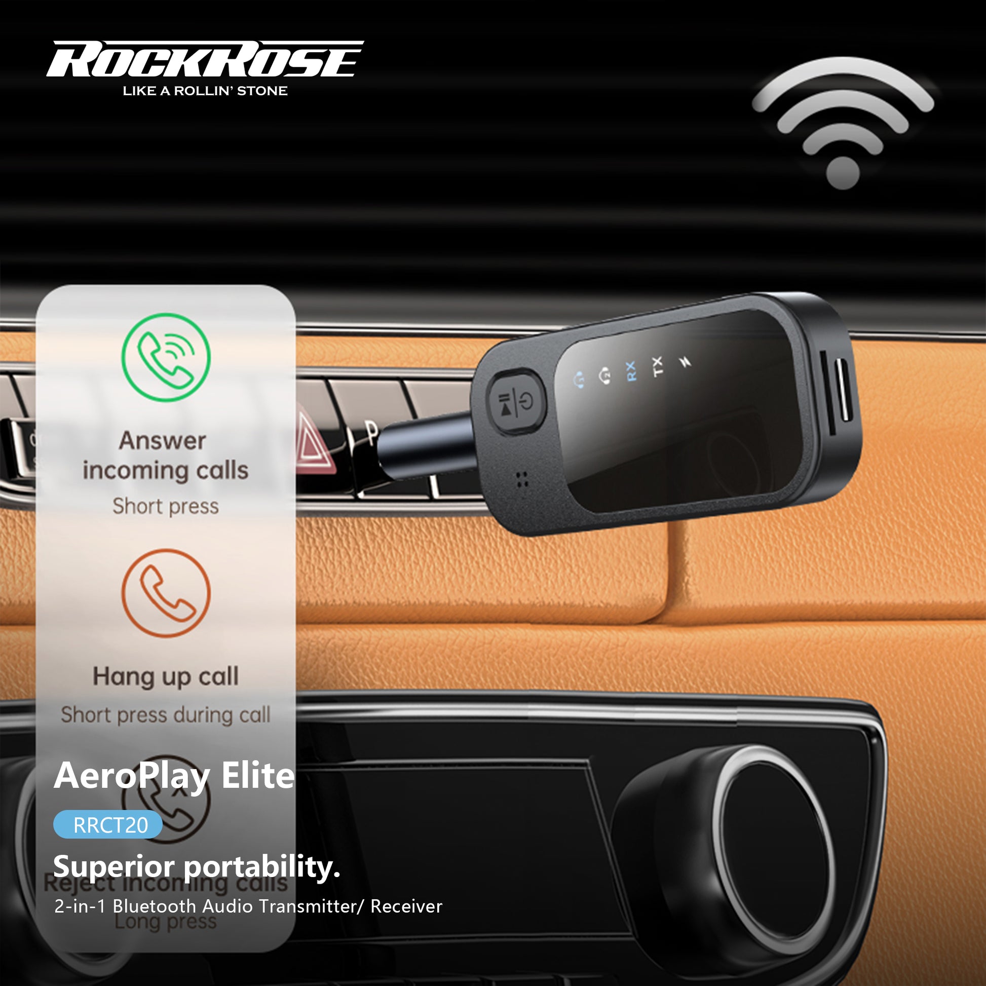 Rockrose AeroPlay Elite 2-in-1 Bluetooth Audio Transmitter/ Receiver - product image 6