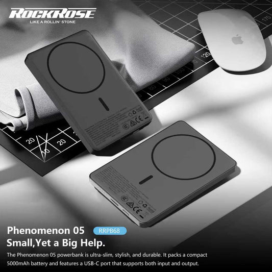 Rockrose Phenomenon 05 5000mAh Ultra Slim Wireless Charging Power Bank