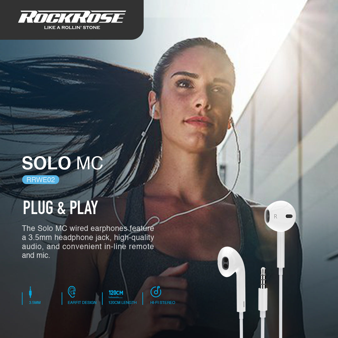Rockrose Solo MC 3.5mm In-Ear Earphones
