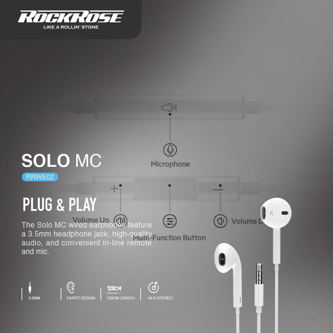 Rockrose Solo MC 3.5mm In-Ear Earphones
