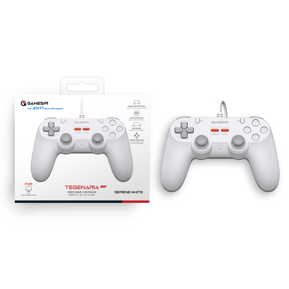 GameSir Tegenaria Lite Wired Symmetric Game Controller Retro White