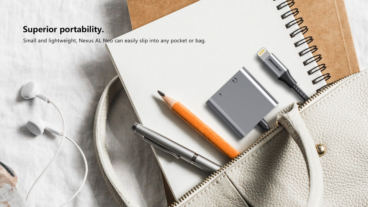 Rockrose Lightning to Lightning+3.5mm Adapter  (Phone Call & Music)