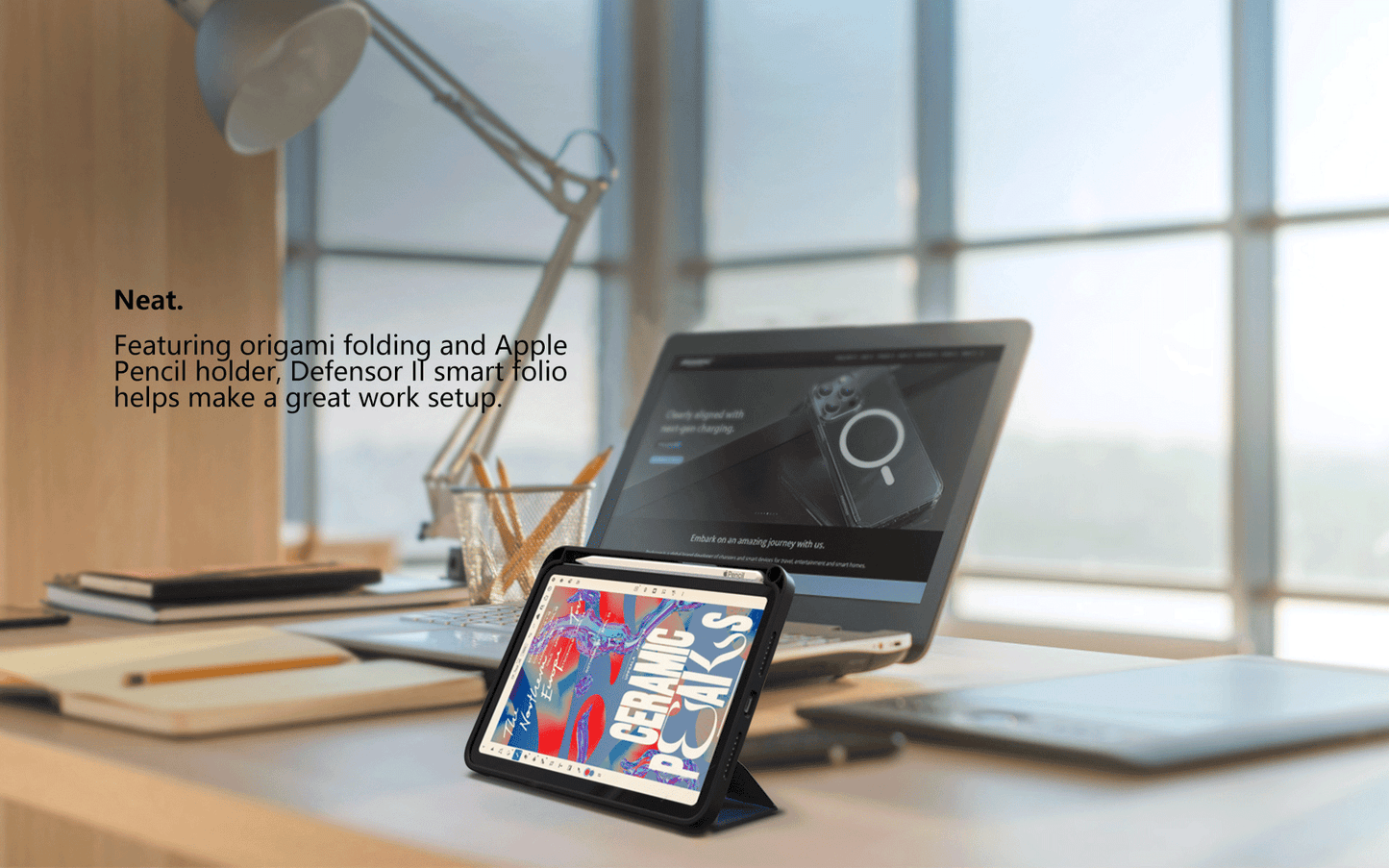 RockRose Defensor II Smart Tri-Fold Origami Folio for iPad mini 6 8.3″ 2021