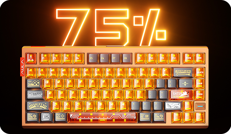 AULA AG75 Orange 75 percent magnetic keyboard layout