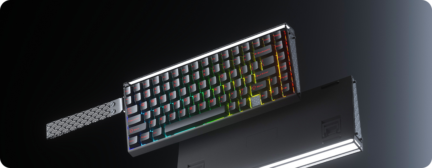 AULA HERO 75HE Black tri-mode magnetic keyboard