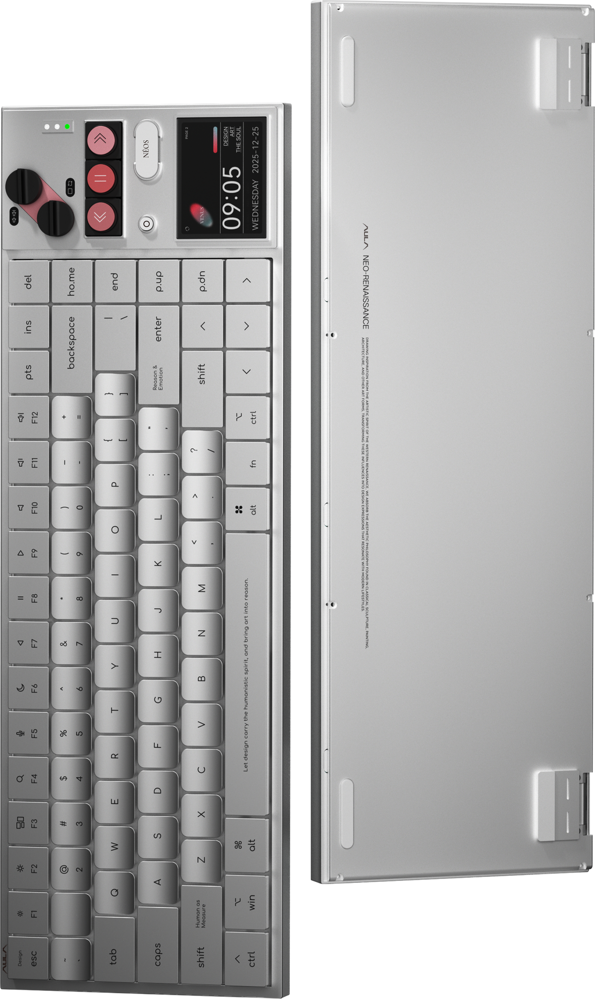 AULA NEOS75 keyboard front and back