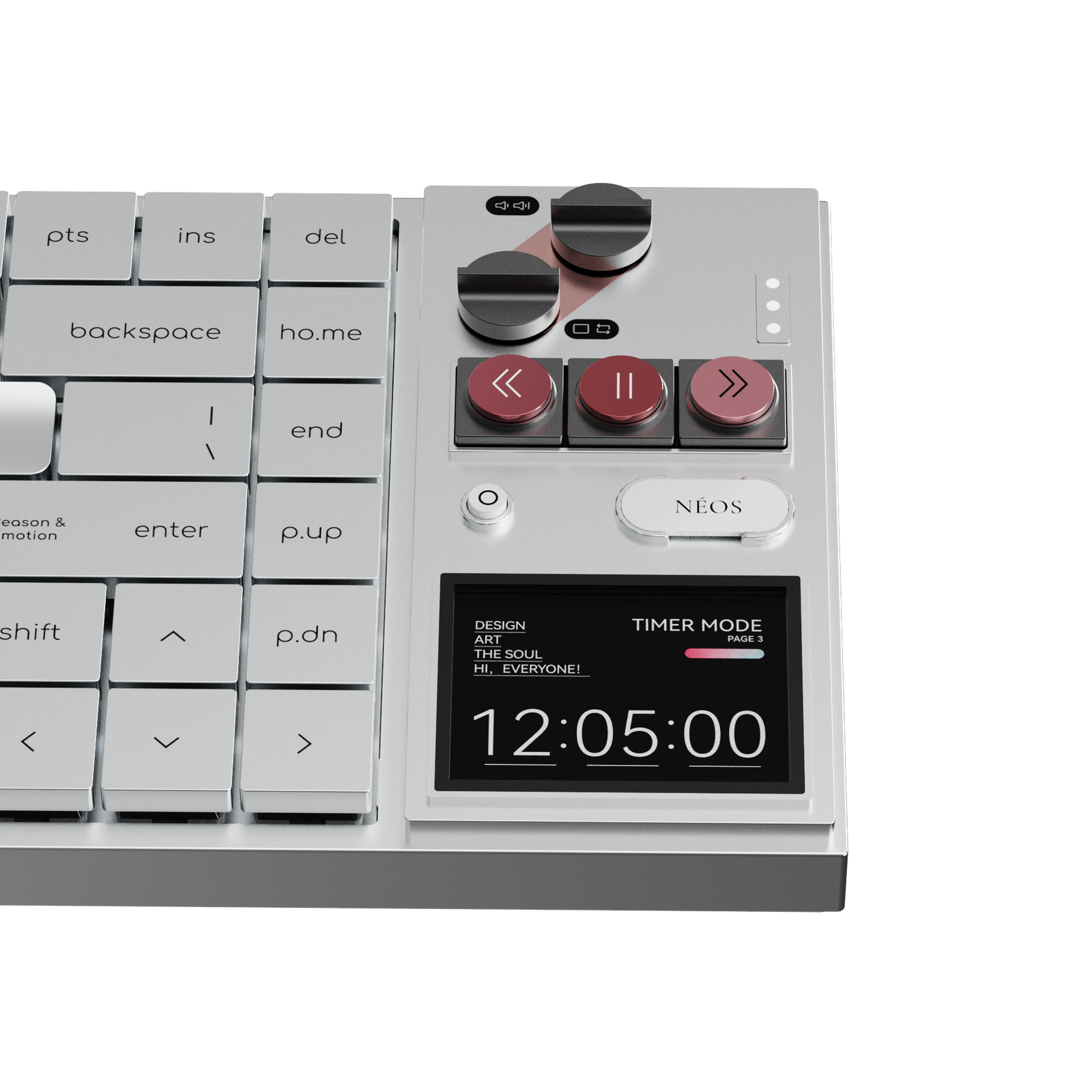 AULA NEOS75 display and multimedia control detail