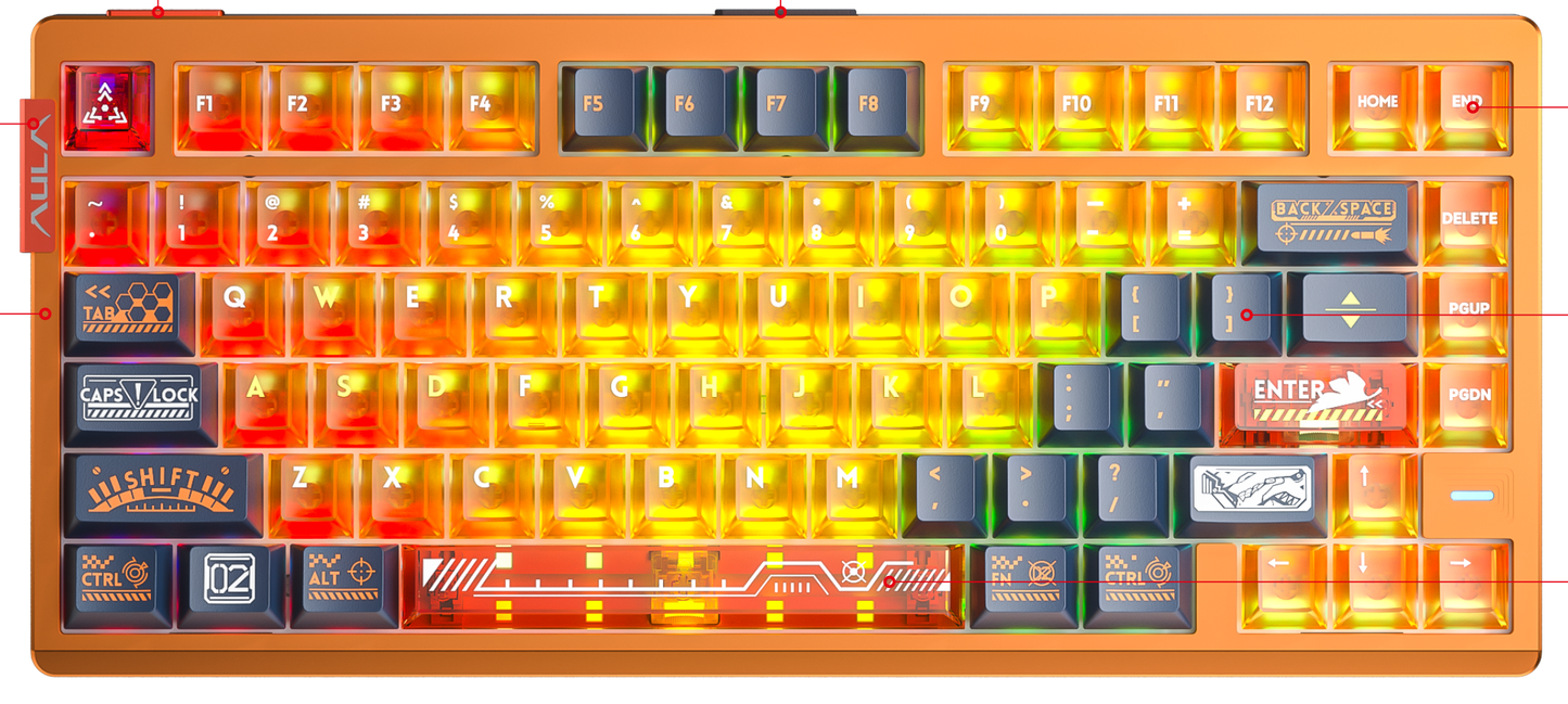 AULA AG75 Magnetic Switch Keyboard Orange - AG75-O-ETM