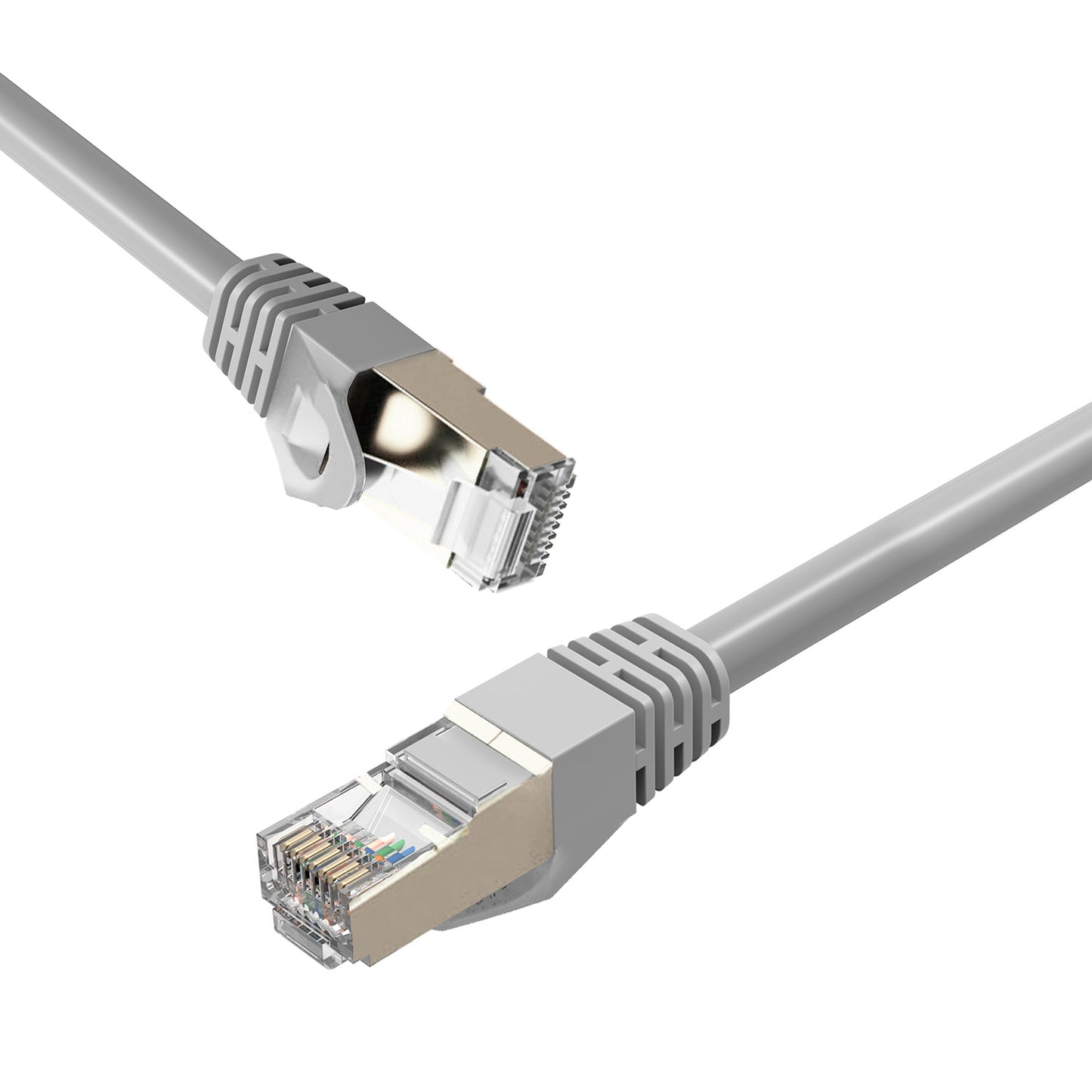 Cruxtec CAT7 10GbE SF/FTP Triple Shielding Ethernet Cable Ivory White