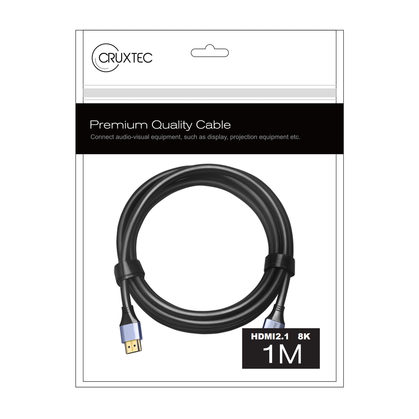 Cruxtec 1m Ultra High Speed HDMI 2.1 Cable 48Gbps ( 8K@60Hz, 4K@120Hz )
