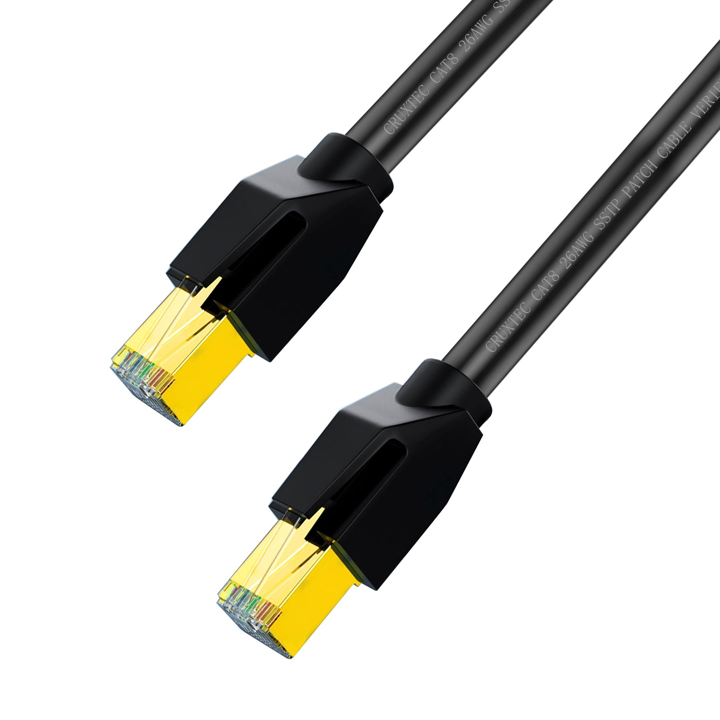 Cruxtec CAT8 40GbE SF/FTP Triple Shielding Ethernet Cable Black