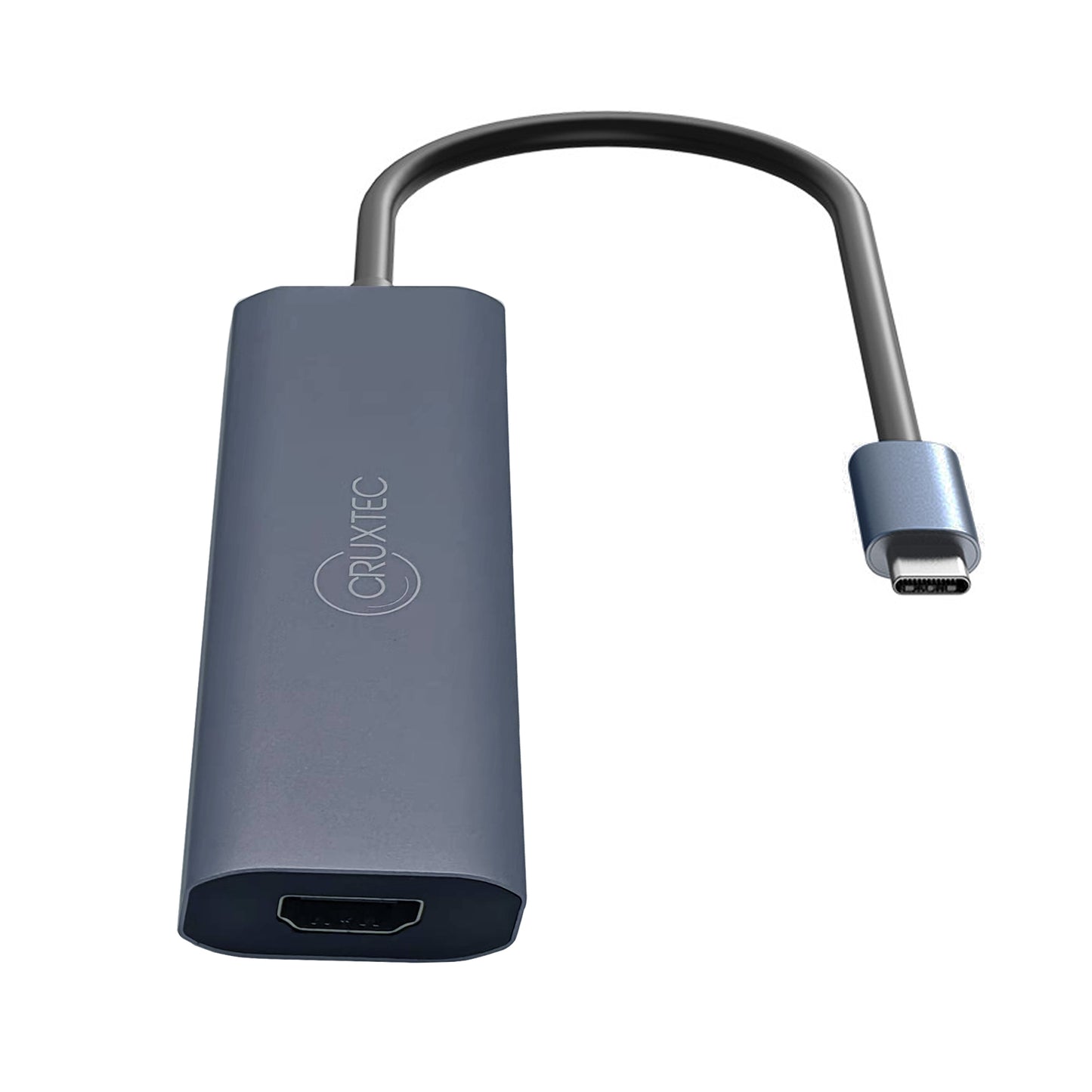 Cruxtec Aluminium Alloy USB-C Mulitport Docking Adapter, 1x 4K HDMI, 3x USB3.0, 1x USB-C 100W PD