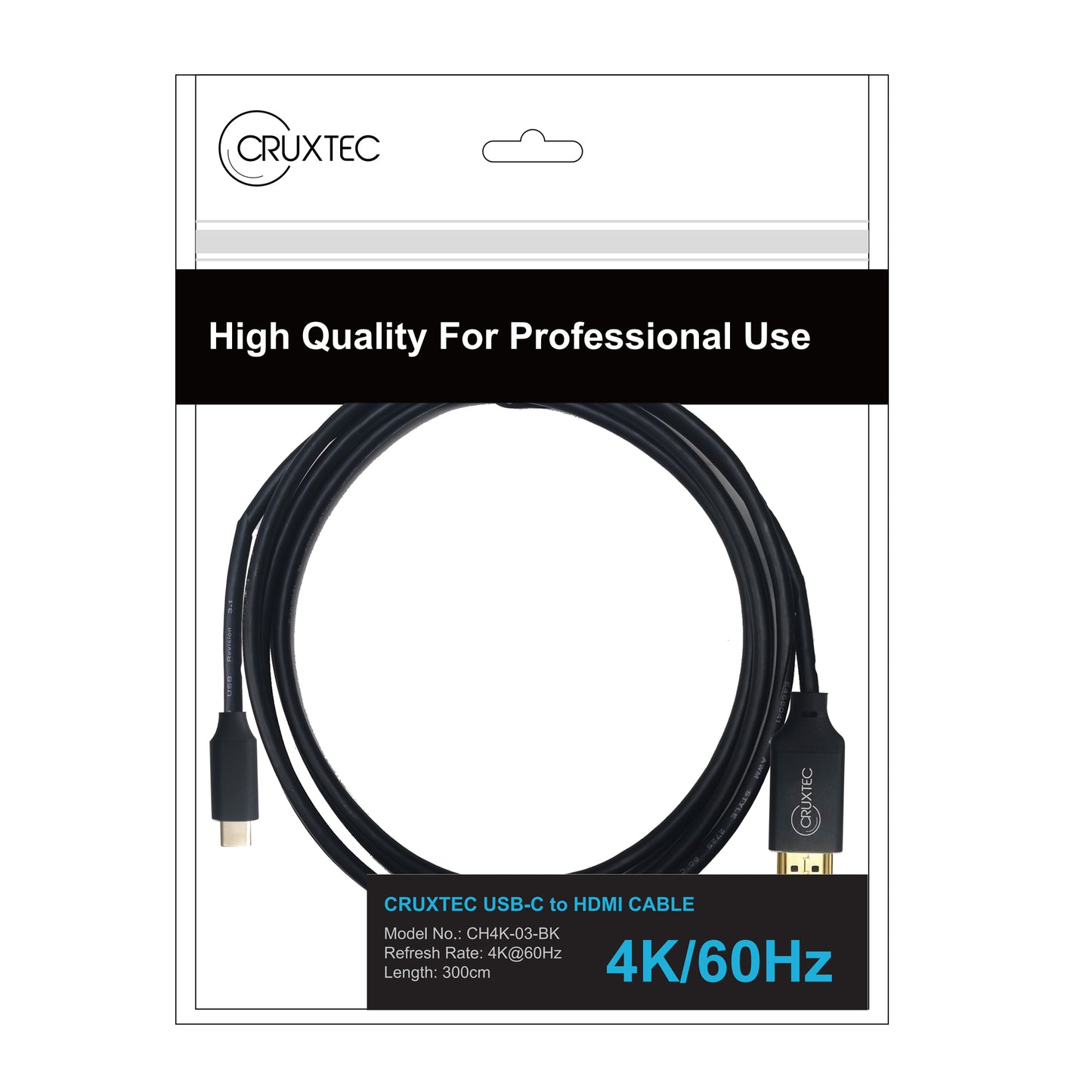 Cruxtec USB-C to HDMI 2.0 Cable 4K/60Hz Support HDR