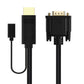Cruxtec HTV-02-BK HDMI Male to VGA Male Active Cable with Micro USB Female Optional Power 2m Black -1080p60Hz