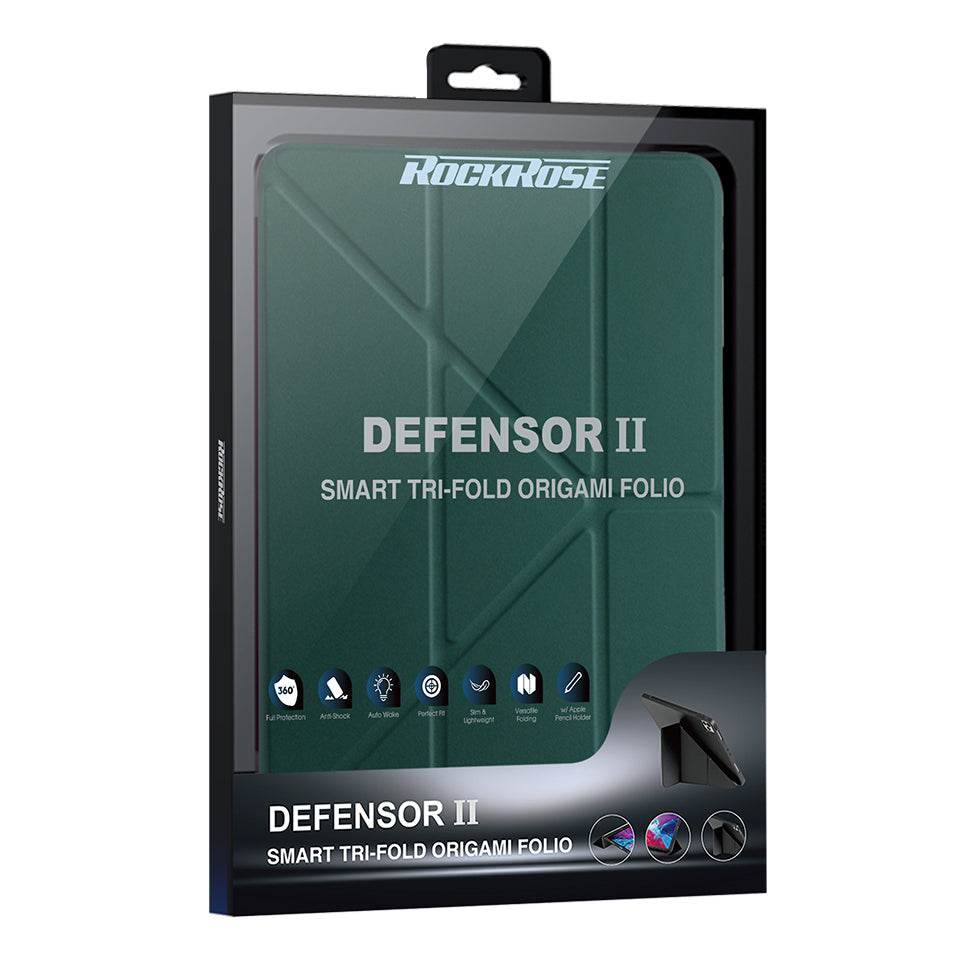 RockRose Defensor II Smart Tri-Fold Origami Folio For iPad Air 4/5 10.9"