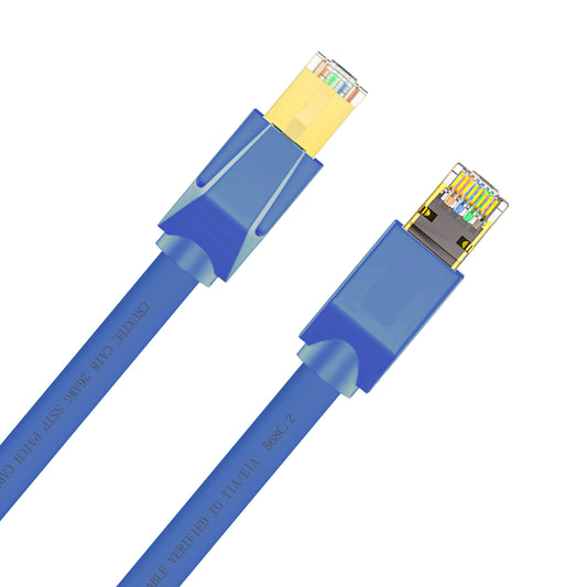Cruxtec CAT8 40GbE SF/FTP Triple Shielding PoE Ethernet Cable Blue