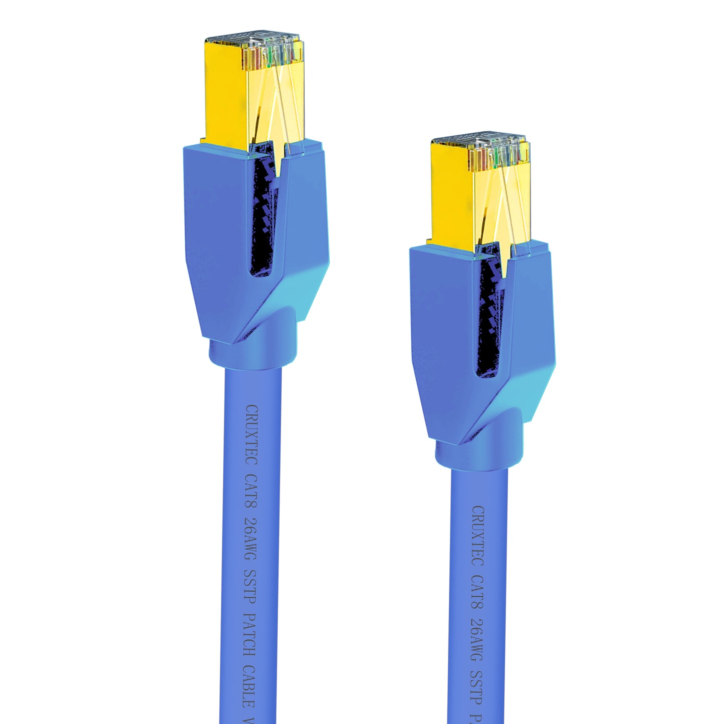 Cruxtec CAT8 40GbE SF/FTP Triple Shielding Ethernet Cable Blue